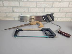 lot 722 image: Stanley Miter Saw, Hacksaw, Coping Saw and More