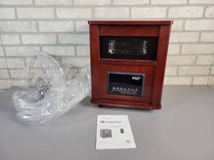 lot 737 image: Comfort Zone 7501,500W 16 Infrared Quartz Wood Cabinet Heater - Model No. CZ2032C - Unused - Tested and Works - NO REMOTE