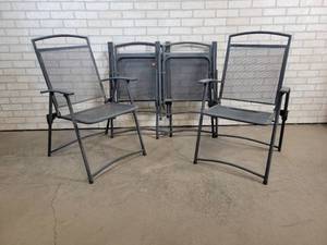 lot 508 image: (4) Steel Folding Patio Chairs - NO SHIPPING