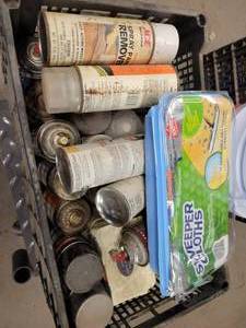 lot 757 image: (4) Crates of Assorted Oils and Fluids - Engine Oil, Power Steering Fluid, ATF, Cleaners, Water Jug and More - NO SHIPPING