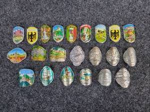 lot 184 image: Lot of (22) Vintage European Walking Stick Emblems