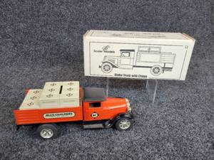 lot 209 image: Collectible American Classic Scale Models - AGCO Stake Truck with Crates Coin Bank with Key