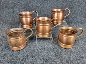 lot 227 image: Lot of (5) Copper Mugs