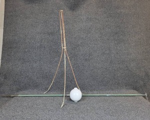 lot 241 image: Vintage Copper Lightning Rod and White Glass Insulator Ball