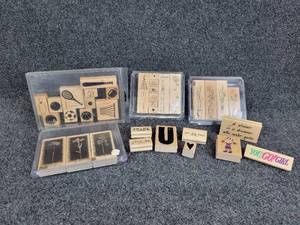 lot 257 image: Lot of Wood Block Stamps - Stampin Up and More