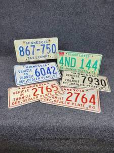 lot 278 image: Lot of (6) Vintage Minnesota License Plates