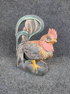 lot 287 image: Hand Carved Indonesian Wood Rooster