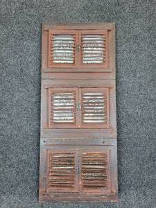 lot 294 image: Brown Stain Distressed Recycled Wood Photo Frames with Shutters