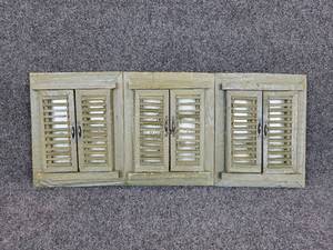 lot 296 image: Green Stain Distressed Recycled Wood Photo Frames with Shutters