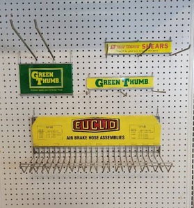 lot 303 image: Lot of (4) Vintage Peg Hook Sales Displays
