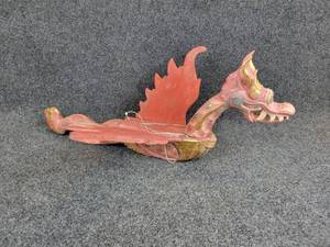 lot 331 image: Hand Carved Wood Hanging Dragon - Approx. 28 Long