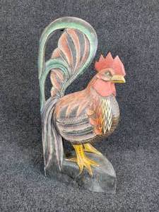 lot 336 image: Hand Carved Indonesian Wood Rooster