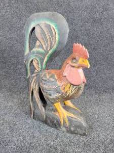 lot 341 image: Carved Indonesian Wood Rooster
