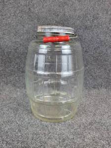 lot 355 image: Vintage Pickle Jar with Lid and Handle - NO SHIPPING