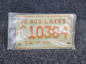 lot 363 image: 197475 Small Minnesota License Plate, Still in Original Bag