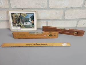 lot 34 image: Local Advertising Items - Als Grocery Mapleton, MN - Harken Inc. St. Peter, MN - CO-OP Elevator Windom, MN and Coca-Cola Wood Ruler