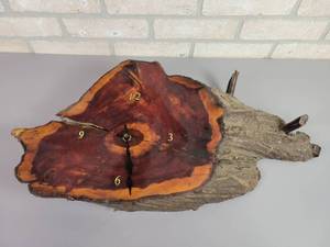 lot 57 image: Vintage Live Edge Log Slice Clock