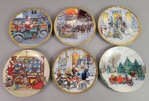 lot 65 image: (6) Harley Davidson Collector Plates - 8.5 Diameter