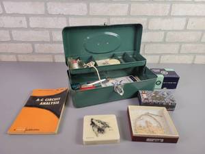 lot 68 image: Vintage UNION Steel Tackle Box w Contents