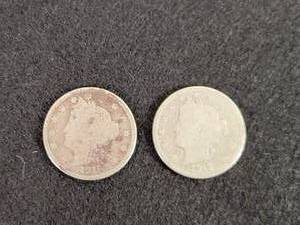 lot 93 image: 1912-D V Nickel & 1912-P V Nickel