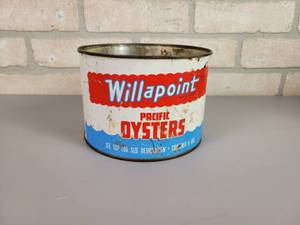 lot 106 image: Vintage Willapoint 4# Oyster Tin Can