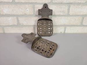 lot 137 image: (2) Antique Ornate Cast Iron Buggy Steps