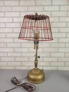 lot 7 image: Antique Coleman Quick-Lite Gas Lamp - Made into a Very Cool Table Lamp - Works - NO SHIPPING