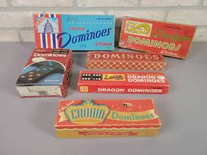 lot 176 image: (6) Sets of Vintage DOMINOES