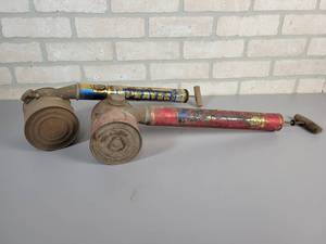 lot 394 image: (2) Vintage Tin Bug Sprayers - Approx. 20 Long Each