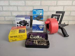 lot 441 image: Vintage 8-Track to Cassette Adapter in Box, Intex Air Pump, Gas Sniffer and More