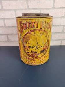 lot 2226 image: Antique Sweet Mist Chewing Tobacco Store Display Tin