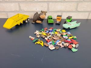lot 2251 image: Many Charms and Miniatures - Copper, Plastic and More - Mini Tonka Belly Dump Trailer and More