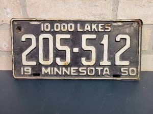 lot 2253 image: 1950 Minnesota License Plate