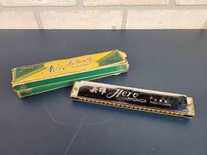 lot 2258 image: Vintage HERO 48-Hole Harmonica w Original Box