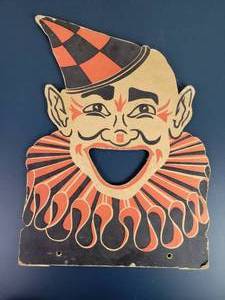 lot 2282 image: Antique Carnival  Clown Bean Bag Game Board