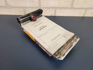 lot 2290 image: Vintage US Military Pilots Kneeboard Clipboard Model MXV-5P with SH-34J Helicopter Checklist