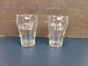 lot 2314 image: (2) Vintage Mini Coca-Cola Glasses
