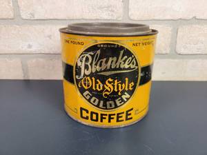 lot 2340 image: Antique 1# Blankes Old Style Golden Coffee Can - St. Louis, MO