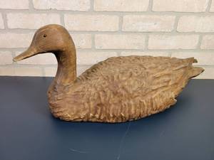lot 2185A image: Vintage Large Hand Carved Wood Goose - Approx. 23 Long
