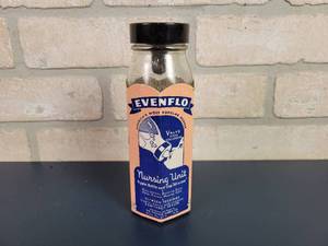 lot 2358 image: New Old Stock EVENFLO Glass Baby Bottle w Original Packaging