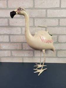lot 2363 image: Hand Painted Metal Flamingo Watering Can