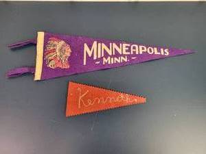 lot 2370 image: Vintage Minneapolis, MINN Felt Pennant and Homemade Kenneth Pennant