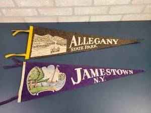 lot 2371 image: (2) Vintage Felt Pennants - New York