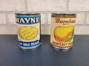 lot 2375 image: (2) Vintage Edgett-Burnham Co. Can Coin Banks