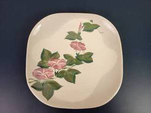 lot 2394 image: RED WING Morning Glory Pink Hand Painted Dinner Plate