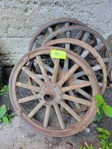 lot 40 image: (4) Wood Spoke FORD Model T Wheels