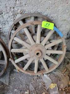 lot 39 image: (2) Wood Spoke FORD Model T Wheels