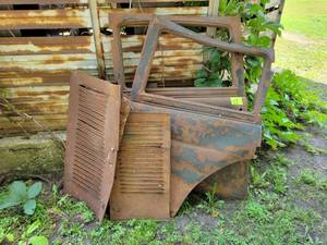 lot 117 image: (2) Antique Car Doors and Hood Parts - Unknown Make