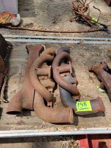 lot 158 image: (2) FORD Model A Exhaust  and Intake Manifolds - One with Auto-Lite Heater House