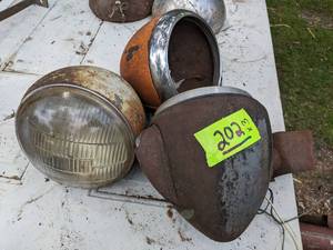 lot 202 image: (3) Antique Car Headlights